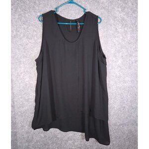 Melissa McCarthy Women's Sleeveless Tunic Pullover Top Black Size 3X